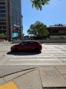 Image of car in crosswalk